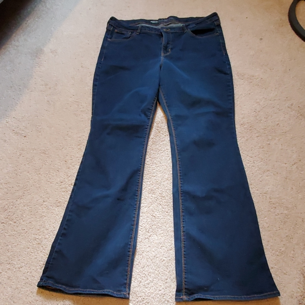 Flare leg darkwash stretch jeans